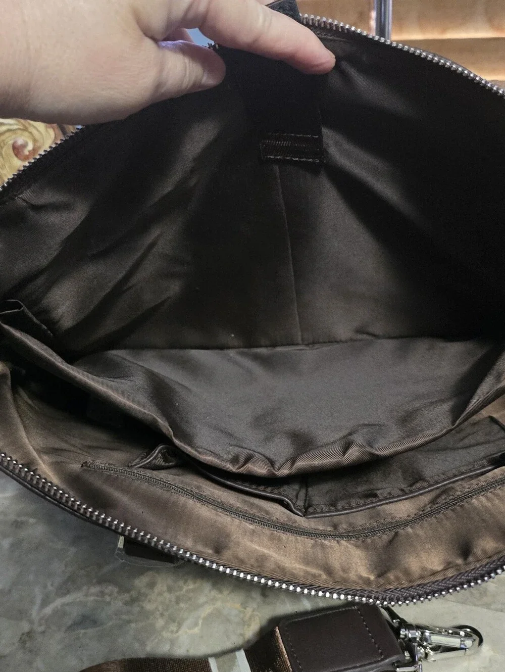 Baroque Royal Brown Vegan Leather Croc-Embossed Laptop Briefcase Bag